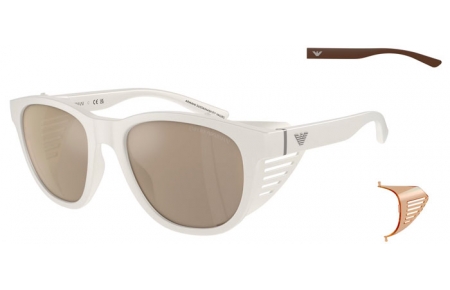 Gafas de Sol - Emporio Armani - EA4216U - 53445A  MATTE WHITE // LIGHT BROWN MIRROR GOLD