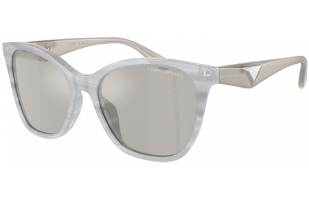 Gafas de Sol - Emporio Armani - EA4222U - 611487  SHINY STRIPED GREY // LIGHT GREY MIRROR SILVER