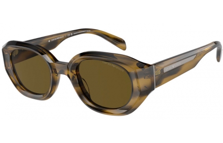 Gafas de Sol - Emporio Armani - EA4230U - 614873  SHINY STRIPED GREEN // DARK BROWN