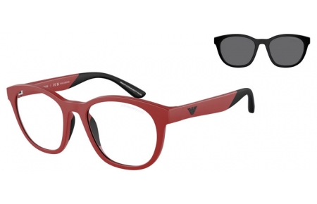 Gafas Junior - Emporio Armani Junior - EK4001 - 50771W  MATTE RED // CLEAR + CLIP SOLAR