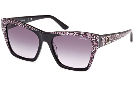 Gafas de Sol - Guess - GU00113 - 05B  SHINY BLACK LEOPARD PINK // GREY GRADIENT