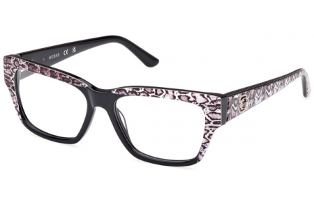 Monturas - Guess - GU50126 - 005  SHINY BLACK WITH PINK PRINT