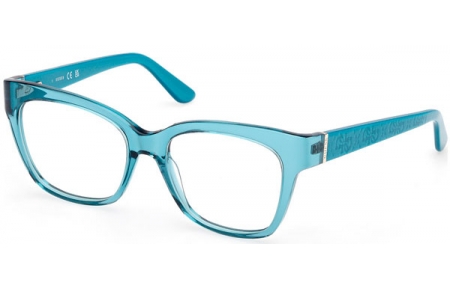 Monturas - Guess - GU50233 - 087  SHINY TRANSPARENT TURQUOISE