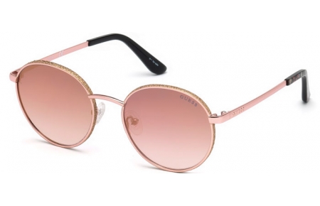 Gafas de Sol - Guess - GU7556 - 28U  SHINY GOLD // BURGUNDY MIRROR