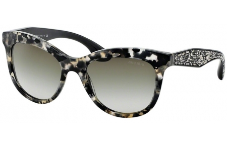 Gafas de Sol - Miu Miu - SMU 10PS - DHE4M1 WHITE HAVANA MARBLE // GREEN GRADIENT