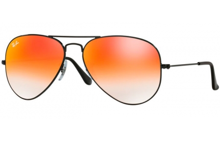 Gafas de Sol - Ray-Ban® - Ray-Ban® RB3025 AVIATOR LARGE METAL - 002/4W SHINY BLACK // MIRROR RED GRADIENT