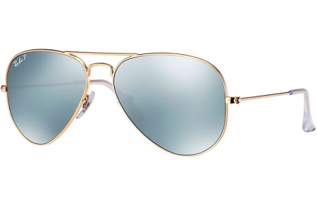 Gafas de Sol - Ray-Ban® - Ray-Ban® RB3025 AVIATOR LARGE METAL - 112/W3 MATTE GOLD // DARK GREY MIRROR POLARIZED