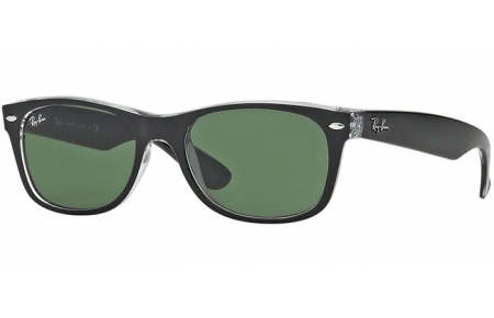 Gafas de Sol - Ray-Ban® - Ray-Ban® RB2132 NEW WAYFARER - 6052  TOP BLACK ON TRANSPARENT //GREEN