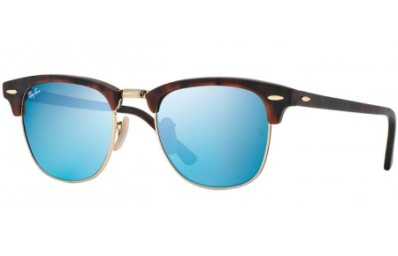 Gafas de Sol - Ray-Ban® - Ray-Ban® RB3016 CLUBMASTER - 114517 SAND HAVANA GOLD // GREY MIRROR BLUE