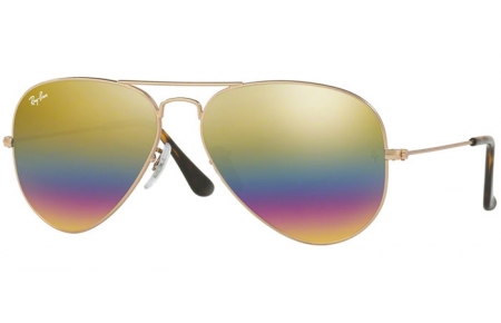 Gafas de Sol - Ray-Ban® - Ray-Ban® RB3025 AVIATOR LARGE METAL - 9020C4 METALLIC LIGHT BRONZE // LIGHT GREY MIRROR RAINBOW 3