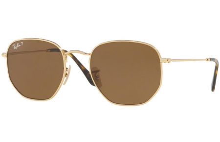 Gafas de Sol - Ray-Ban® - Ray-Ban® RB3548N HEXAGONAL - 001/57 GOLD // BROWN POLARIZED