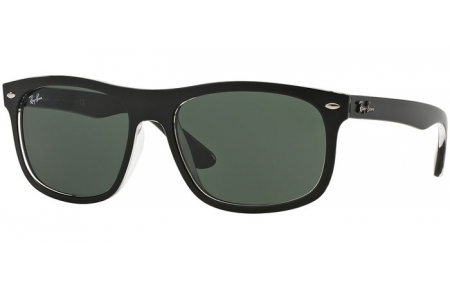 Sunglasses - Ray-Ban® - Ray-Ban® RB4226 - 605271 TOP MATTE BLACK ON TRANSPARENT // DARK GREEN