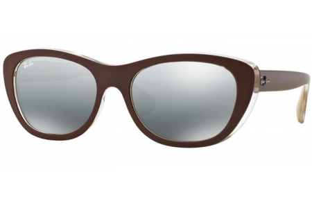 Gafas de Sol - Ray-Ban® - Ray-Ban® RB4227 - 619388 TOP MATTE BROWN ON OCRA // GREY MIRROR SILVER GRADIENT