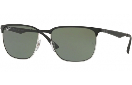 Gafas de Sol - Ray-Ban® - Ray-Ban® RB3569 - 90049A SILVER TOP SHINY BLACK // DARK GREEN POLARIZED