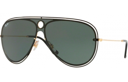 Gafas de Sol - Ray-Ban® - Ray-Ban® RB3605N - 187/71 TOP SHINY BLACK ON GOLD // DARK GREEN