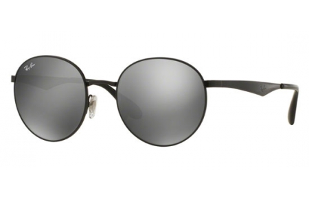 Sunglasses - Ray-Ban® - Ray-Ban® RB3537 - 002/6G SHINY BLACK // GREY MIRROR SILVER