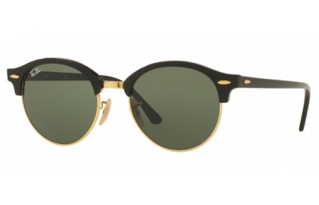 Lunettes de soleil - Ray-Ban® - Ray-Ban® RB4246 CLUBROUND - 901 BLACK // GREEN