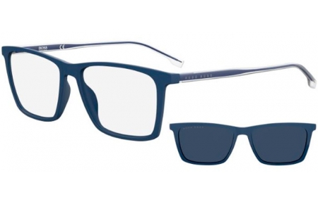 Monturas - BOSS Hugo Boss - BOSS 1151/CS - FLL (KU) MATTE BLUE // CLEAR + CLIP ON BLUE GREY