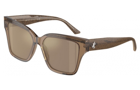 Gafas de Sol - Jimmy Choo - JC5003 - 50405A  TRANSPARENT BROWN GLITTER // LIGHT BROWN MIRROR GOLD