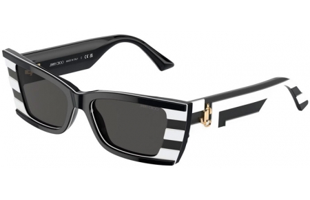 Gafas de Sol - Jimmy Choo - JC5009 - 502987  BLACK AND WHITE // DARK GREY