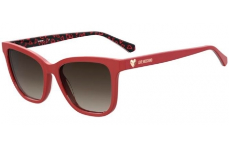 Gafas de Sol - Love Moschino - MOL078/S - 0HZ (HA) RED PATTERNED BLACK // BROWN GRADIENT