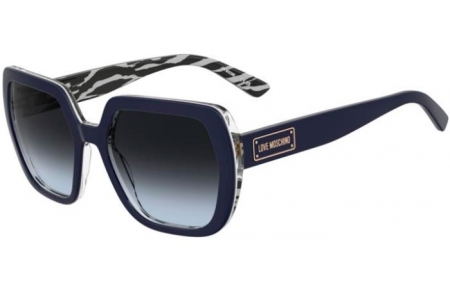 Gafas de Sol - Love Moschino - MOL082/S - 07W (9O) BLUE PATTERNED GREY // DARK GREY GRADIENT