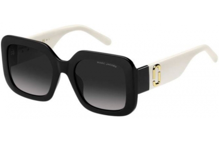 Gafas de Sol - Marc Jacobs - MARC 647/S - 80S (9O) BLACK WHITE // DARK GREY GRADIENT