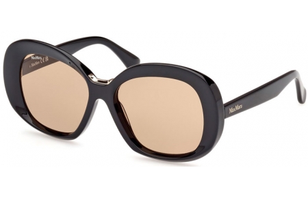 Gafas de Sol - MaxMara - MM0087 EDNA - 01E  SHINY BLACK // LIGHT BROWN