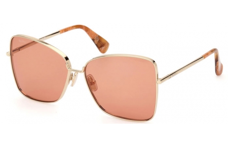 Gafas de Sol - MaxMara - MM0097 MENTON1 - 32E  SHINY PALE GOLD // LIGHT BROWN