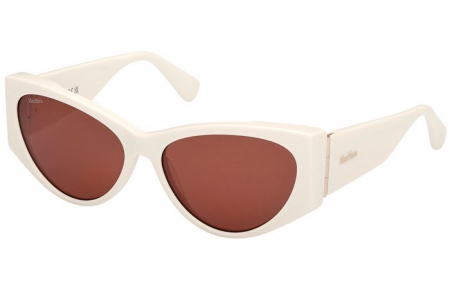 Gafas de Sol - MaxMara - MM0132 HINGE-1 - 21E  SHINY WHITE // DARK BROWN