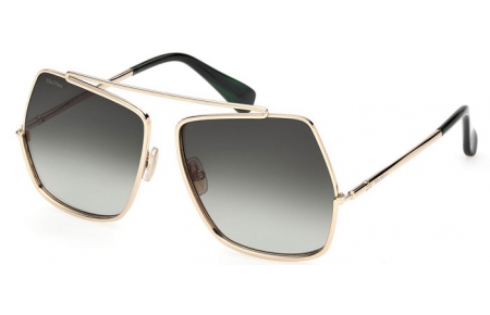 Gafas de Sol - MaxMara - MM0102 ELSAPETITE - 32P  SHINY PALE GOLD // GREEN GRADIENT