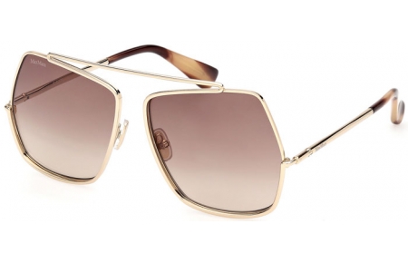 Gafas de Sol - MaxMara - MM0102 ELSAPETITE - 32F  SHINY PALE GOLD // BROWN GRADIENT