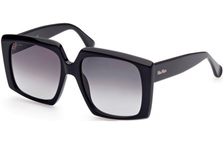 Gafas de Sol - MaxMara - MM0024 LOGO6 - 01B  SHINY BLACK // GREY GRADIENT