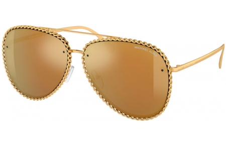 Gafas de Sol - Michael Kors - MK1147 PORTOFINO - 18967P  SHINY GOLD // LIGHT BROWN MIRROR GOLD