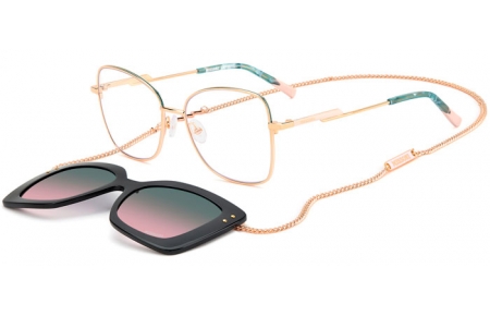 Gafas de Sol - Missoni - MIS 0178/CS - DDB (JP) GOLD COPPER // CLEAR + CLIP ON GREEN PINK GRADIENT