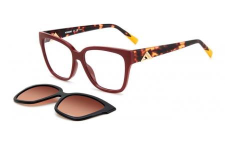 Gafas de Sol - Missoni - MIS 0179/CS - LHF (LA) BURGUNDY // CLEAR + CLIP ON BROWN GRADIENT POLARIZED