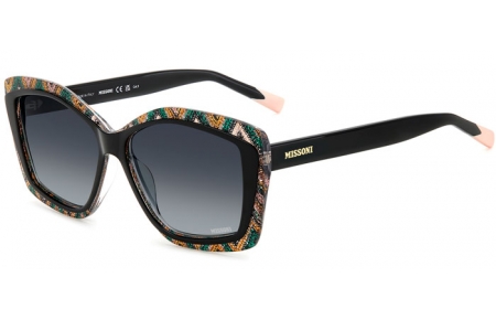 Gafas de Sol - Missoni - MIS 0187/G/S - OHC (9O) BLACK PATTERNED GREEN // DARK GREY GRADIENT