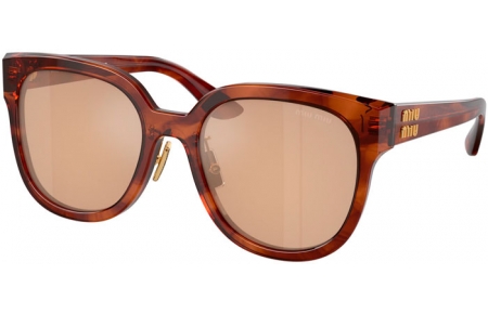 Gafas de Sol - Miu Miu - SMU 01ZS - 11Q40D  STRIPED TOBACCO // ORANGE MIRROR SILVER