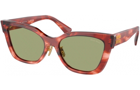 Gafas de Sol - Miu Miu - SMU 02ZS - 12Q60D  STRIPED GARNET // GREEN SILVER MIRROR