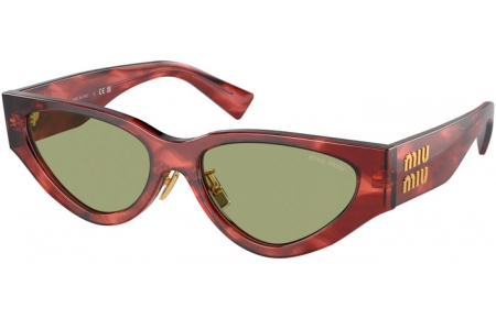 Gafas de Sol - Miu Miu - SMU 03ZS - 12Q60D  STRIPED GARNET // GREEN SILVER MIRROR