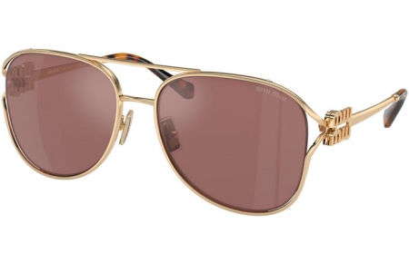 Gafas de Sol - Miu Miu - SMU 52ZS - ZVN70D  PALE GOLD // BROWN MIRROR SILVER INSIDE VIOLET