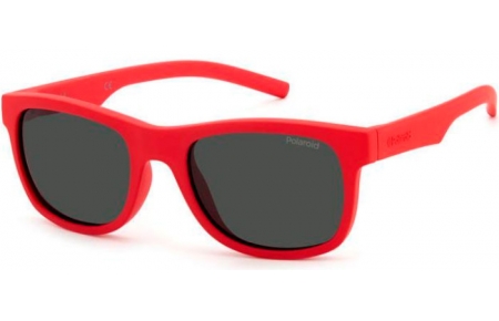 Lunettes Junior - Polaroid Junior - PLD 8020/S - 0Z3 (M9) MATTE RED // GREY POLARIZED