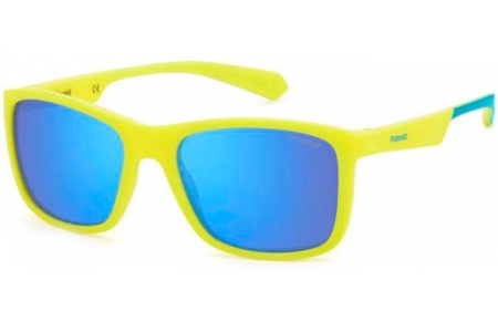 Gafas Junior - Polaroid Junior - PLD 8053/S - 05B (5X) MATTE YELLOW AZURE // BLUE MIRROR POLARIZED