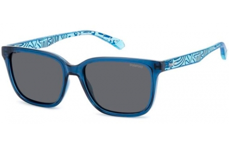 Gafas Junior - Polaroid Junior - PLD 8063/S - ZX9 (M9) BLUE AZURE // GREY POLARIZED