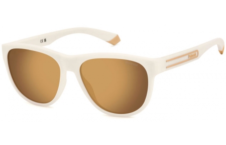 Gafas de Sol - Polaroid - PLD 2156/S - 6HT (LM) MATTE WHITE // GREY GOLD MIRROR POLARIZED