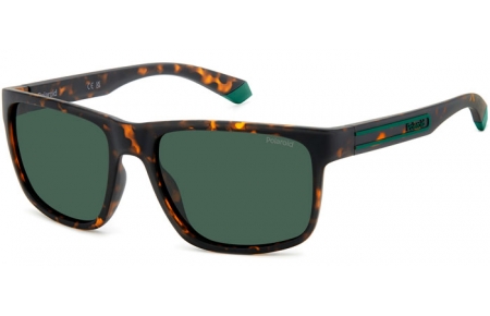 Gafas de Sol - Polaroid - PLD 2157/S - HGC (UC) MATTE BROWN HAVANA // GREEN POLARIZED