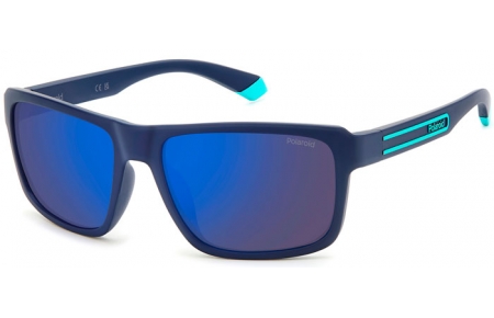 Gafas de Sol - Polaroid - PLD 2158/S - FLL (5X) MATTE BLUE // GREY BLUE MIRROR POLARIZED