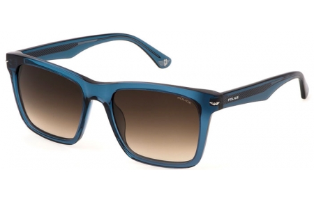 Sunglasses - Police - SPLN35 - 0955  SHINY TRANSPARENT BLUE // BROWN GRADIENT