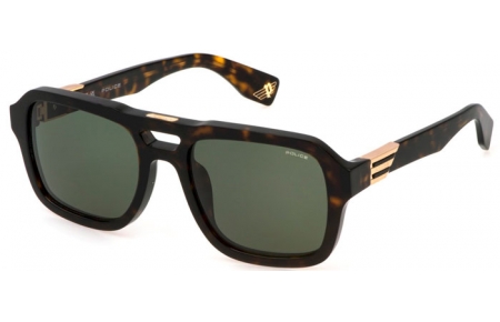 Gafas de Sol - Police - SPLN65 - 0722  SHINY DARK HAVANA // GREEN