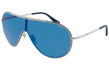 Gafas de Sol - Police - SPL964  - F94B  SHINY PALLADIUM MATTE BLUE // GREY BLUE MIRROR